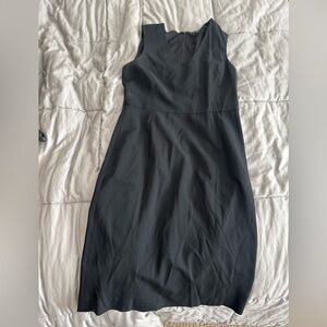 Theory Black V-Neck Midi Dress